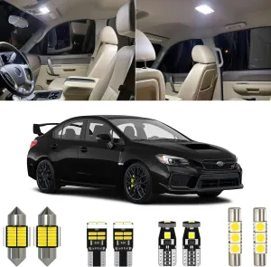 8 Piece 6000K White LED Interior Light Kit Package Replacement for Subaru WRX/WRX STI/Impreza 2004-2015 2016 2017 2018 2019 2020 2021 2022, with Placement Diagram and Install Tool