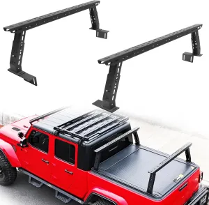 800 Lbs Load Capacity Adjustable 14'' to 17'' High Truck Bed Racks Low Profile for Gladiator JT Tacoma Frontier GMC Canyon Colorado Ranger Maverick Ridgeline Amarok Ladder Rack