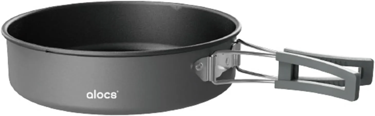 8in Camping Frying Pan Aluminum Alloy Camping Cookwa with Folding Handle for Camping Picnic Hiking