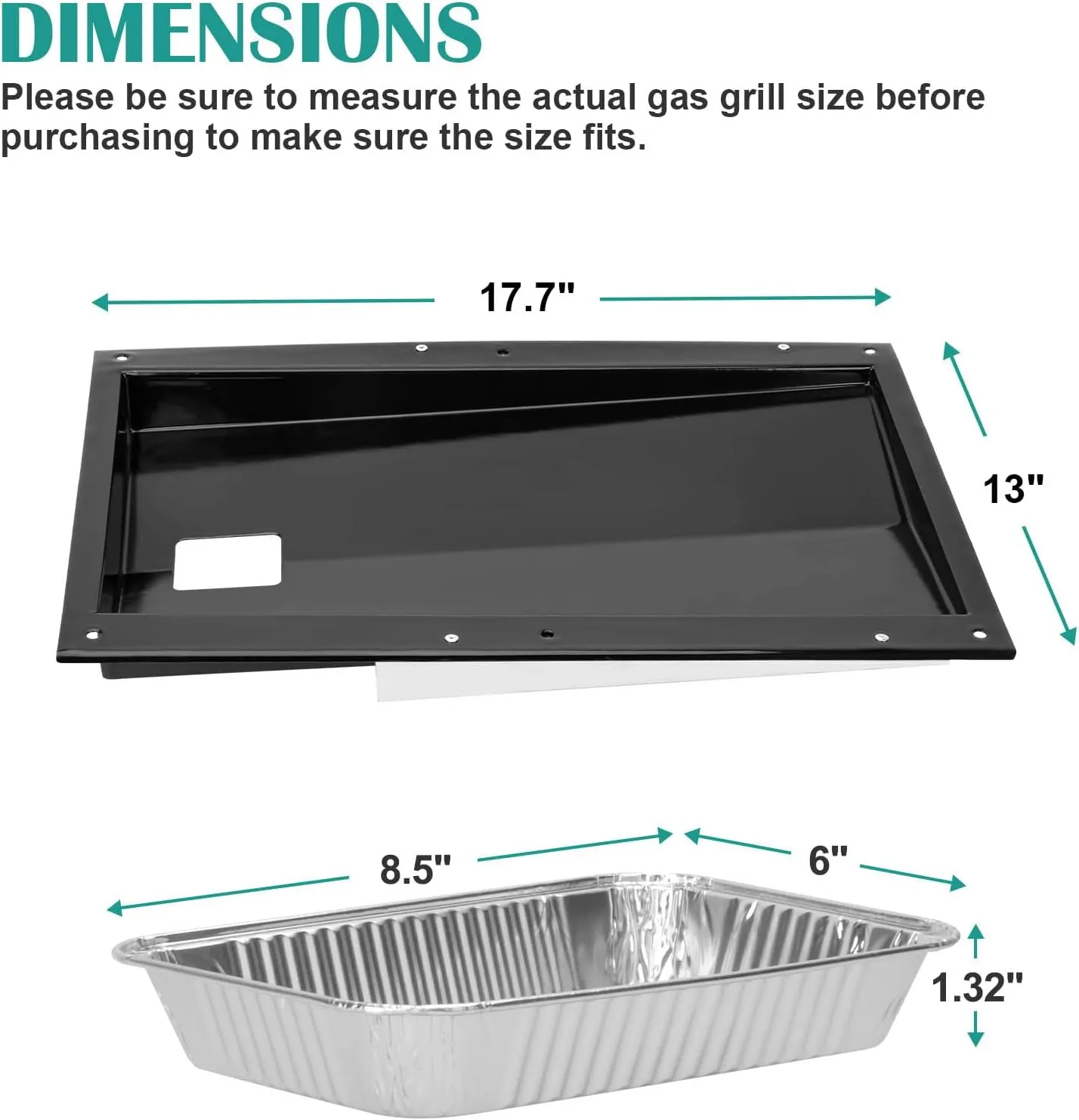 91354 Grease Tray with 6415 Aluminum Foil Liner for Weber Spirit 310 & 320 Series(2009-2012), Catch Pan Replacement for Weber Spirit with Front-Mounted Control Panel 3 Burner Grills