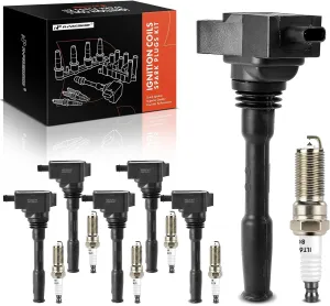 A-Premium Set of 12 Ignition Coil Pack and Iridium Spark Plugs Compatible with Ford F-150 2018-2021, Explorer 2020, Edge 2019-2020, Police Interceptor Utility & Lincoln Aviator, Nautilus, 2.7L 3.0L