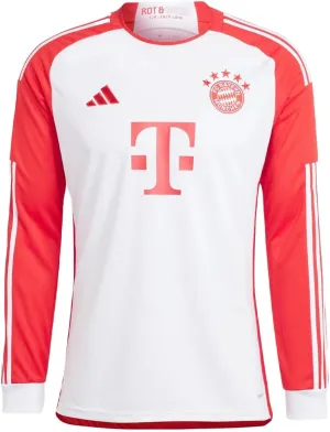 adidas FC Bayern Men's Home Jersey Long Sleeve Fanatic 23/24 (US, Alpha, Large, Regular, Regular) White