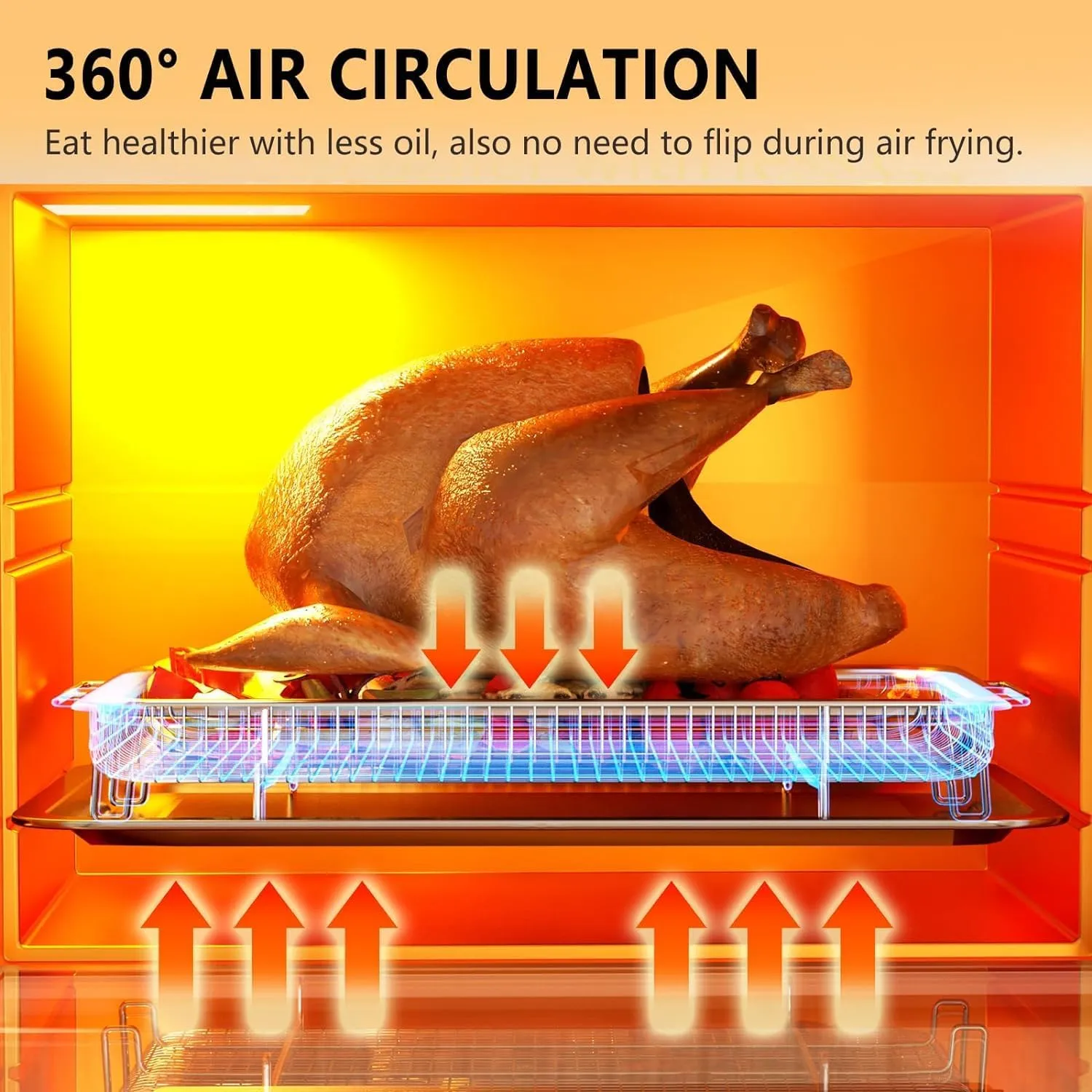Air Fryer Basket for Oven, 3 Set Stainless Steel Oven Air Fryer Basket and Tray with 90 PCS Parchment Papers, OPENICE Air Fryer Pans and Crisper Tray - 18.7" x 12.8", 15.6" × 11.6" & 12.8" × 9.6"