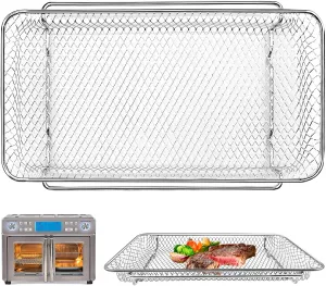 Air Fryer Basket Replacement for Emeril Lagasse Dual Zone 360 Air Fryer Oven 25 QT, 11.6" x 6.9" Non-stick Mesh Convection Toaster Oven Wire Rack Accessories Parts, Dishwasher Safe