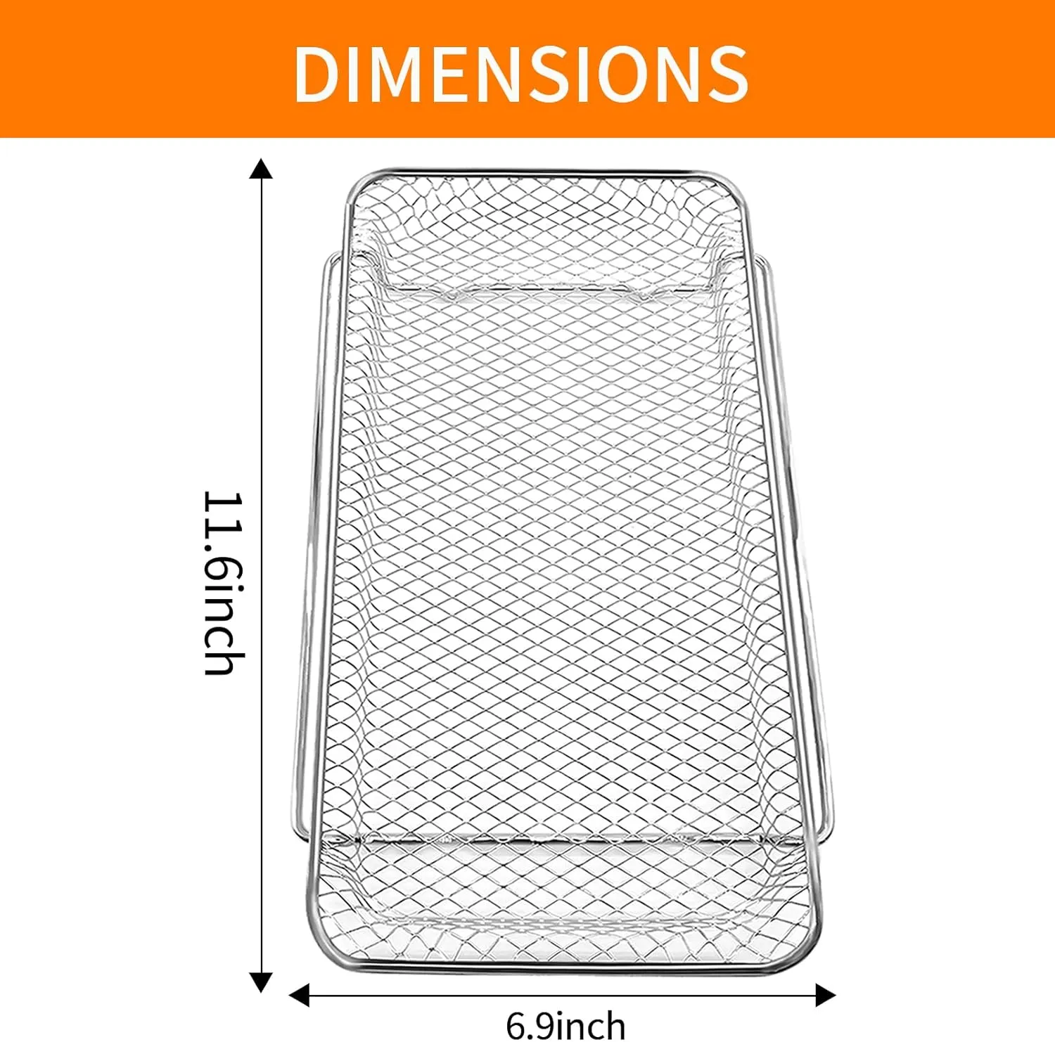 Air Fryer Basket Replacement for Emeril Lagasse Dual Zone 360 Air Fryer Oven 25 QT, 11.6" x 6.9" Non-stick Mesh Convection Toaster Oven Wire Rack Accessories Parts, Dishwasher Safe