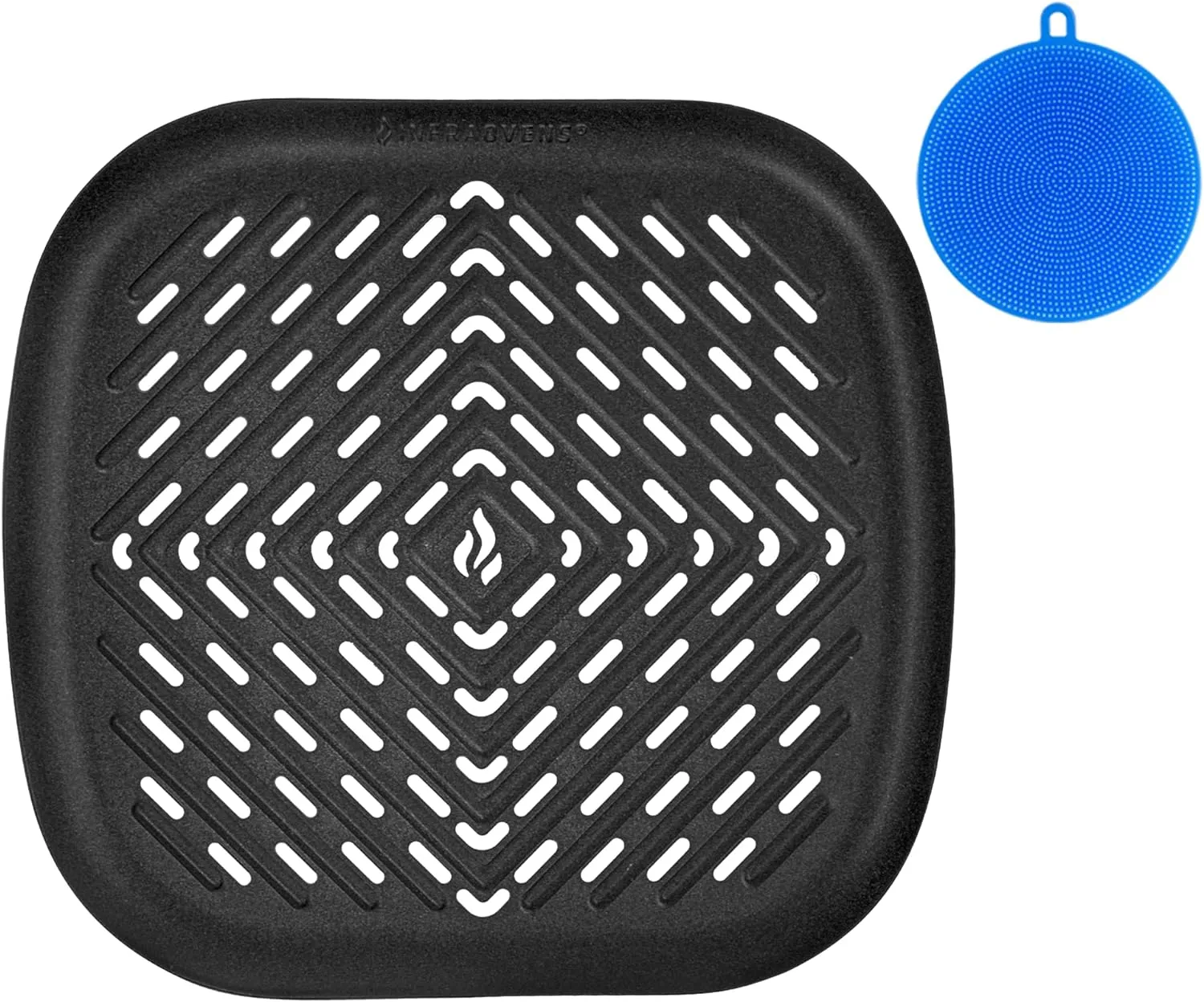Air Fryer Grill Pan Accessories Compatible with Dash, Emeril Lagasse, Nuwave®, Philips   More, NonStick Air Fryer Pan, Cooking and Grilling Tray Accessory for Basket, Air Fryer Replacement Parts