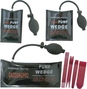 Air Wedge Bag Kit, 3 PCS Commercial Inflatable Air Wedge Bag Tool, Professional Leveling kit and Alignment Tool, Suitable For All Kinds of Work Airbag Pump