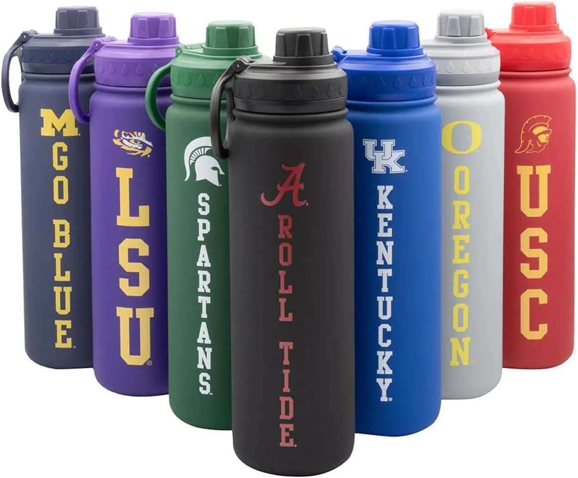 Alabama Water Bottle - Black Double Walled Stainless Steel 24 oz Keeps Drinks Cold or Hot