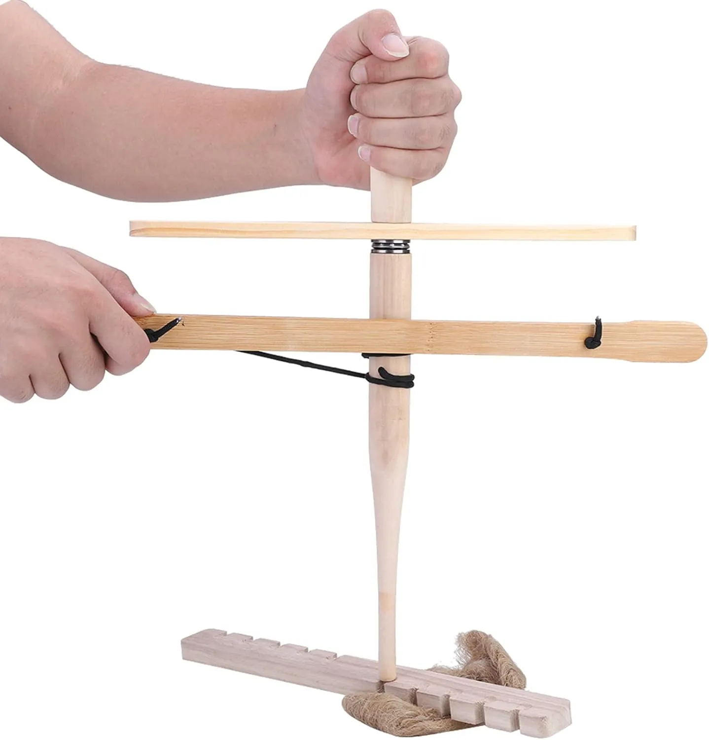 Alomejor Survival Wood Drilling Fire Making Tool, Long Service Life, Handle, Easy to Use for Hiking and Exploring