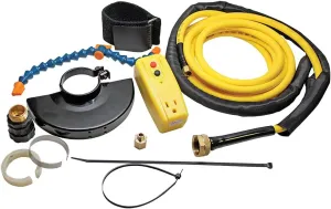 Alpha 6 Inch Grinder Convertor Kit: Dry to Wet Cutting, Grinder Attachment, Industry Style, 120V, 12000 RPM, Includes Safety Guard, Water Hose, Connectors, GFCI