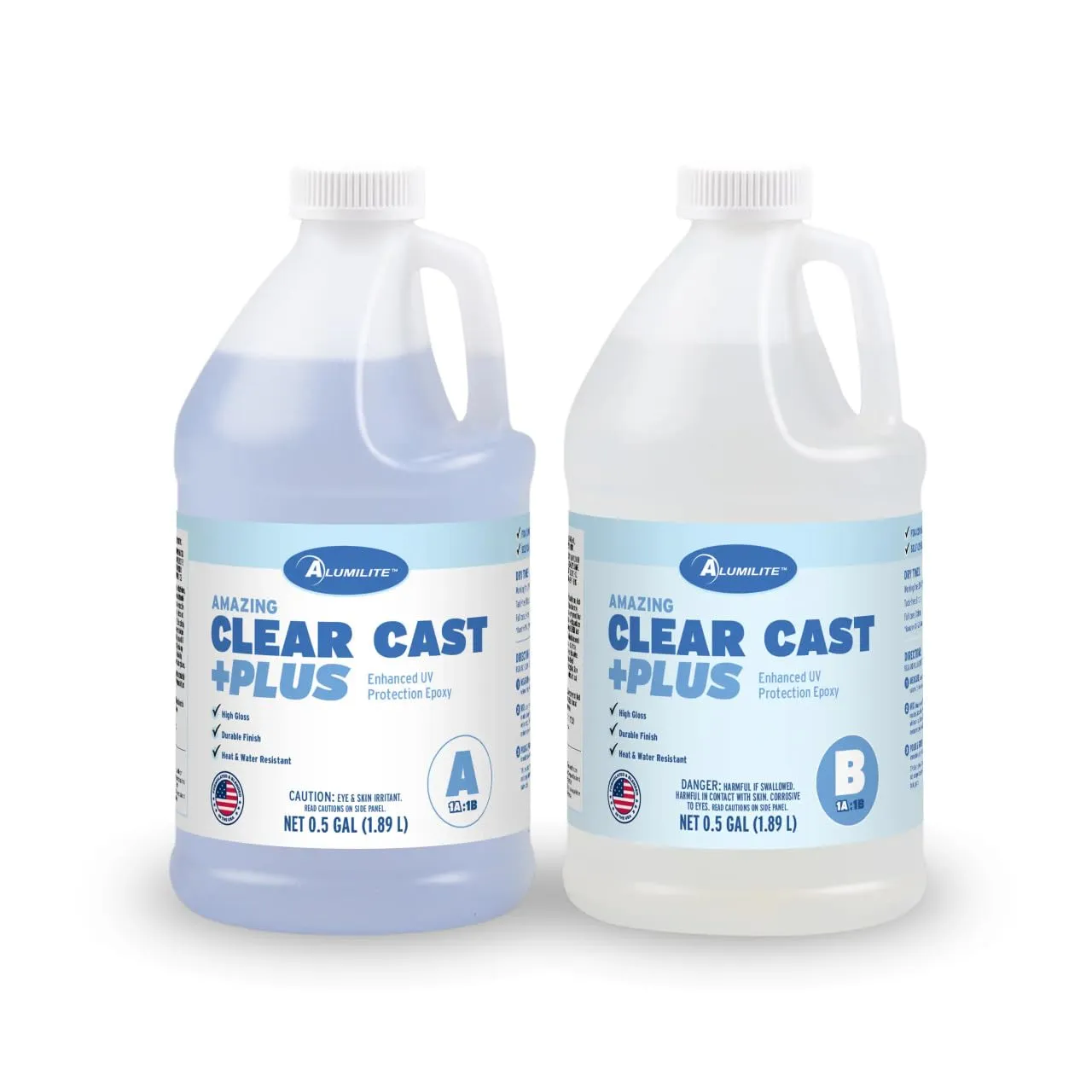 Alumilite Amazing Clear Cast Plus (1 Gal) Food Safe High-Gloss Epoxy Resin with UV Resistance, Perfect for Countertops, Coatings, Castings, Jewelry, Art, & DIY Projects Compatible with Dyes & Inks