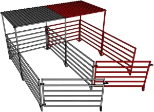 Aluminum 5 FT X 10 FT ADD-ON STALL KIT with Shade Canopy Sheep & Goat Panel Pen