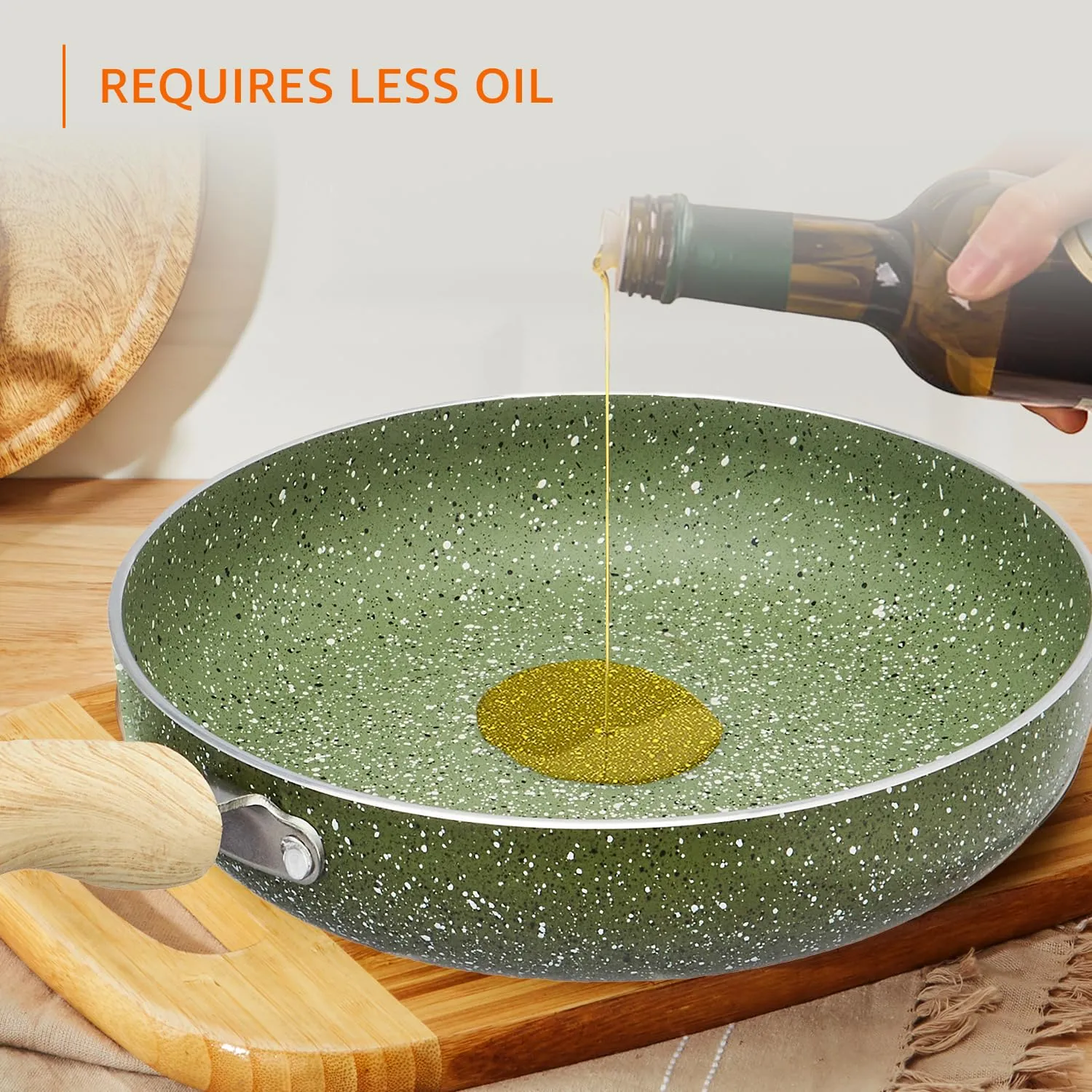 AM3907 Delizio Green Granite Coating Fry Pan 26Cm