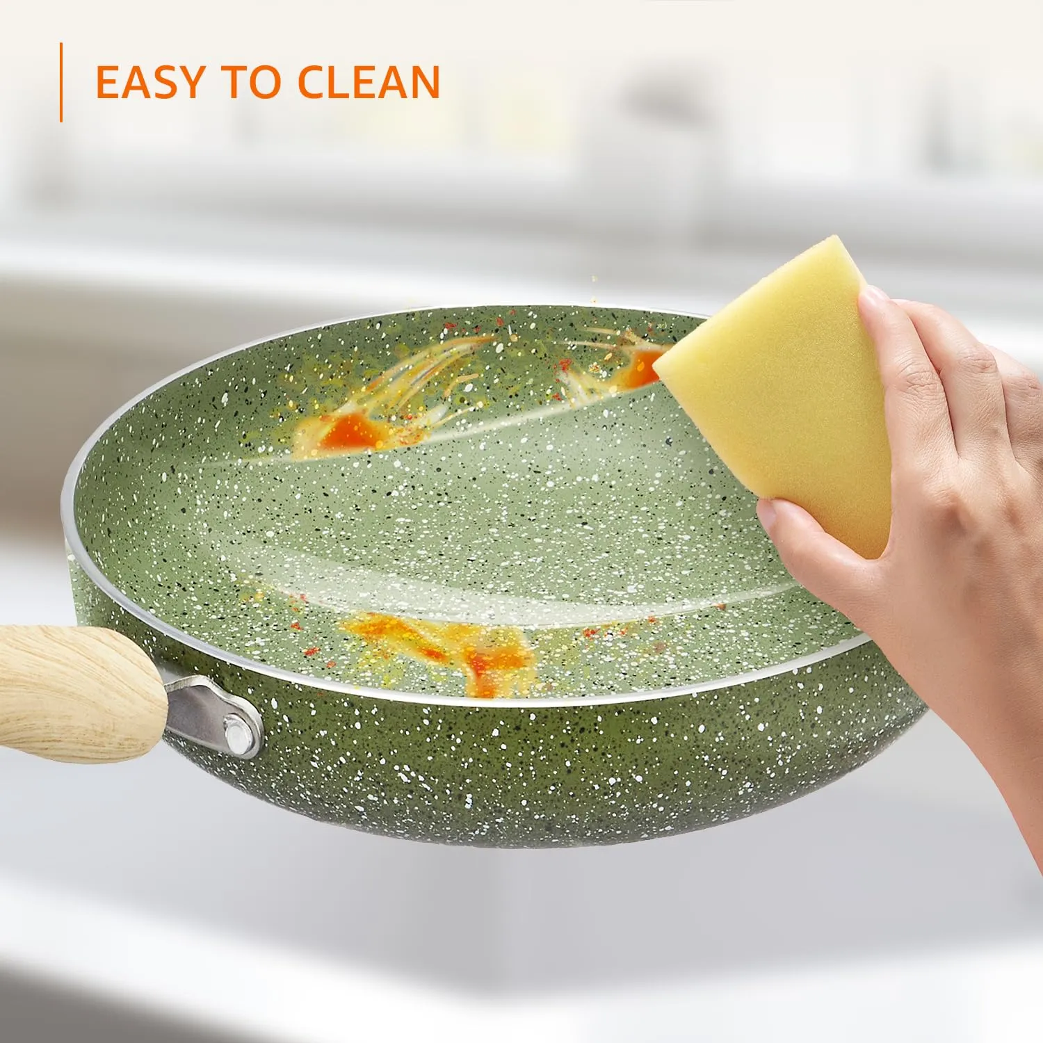 AM3907 Delizio Green Granite Coating Fry Pan 26Cm