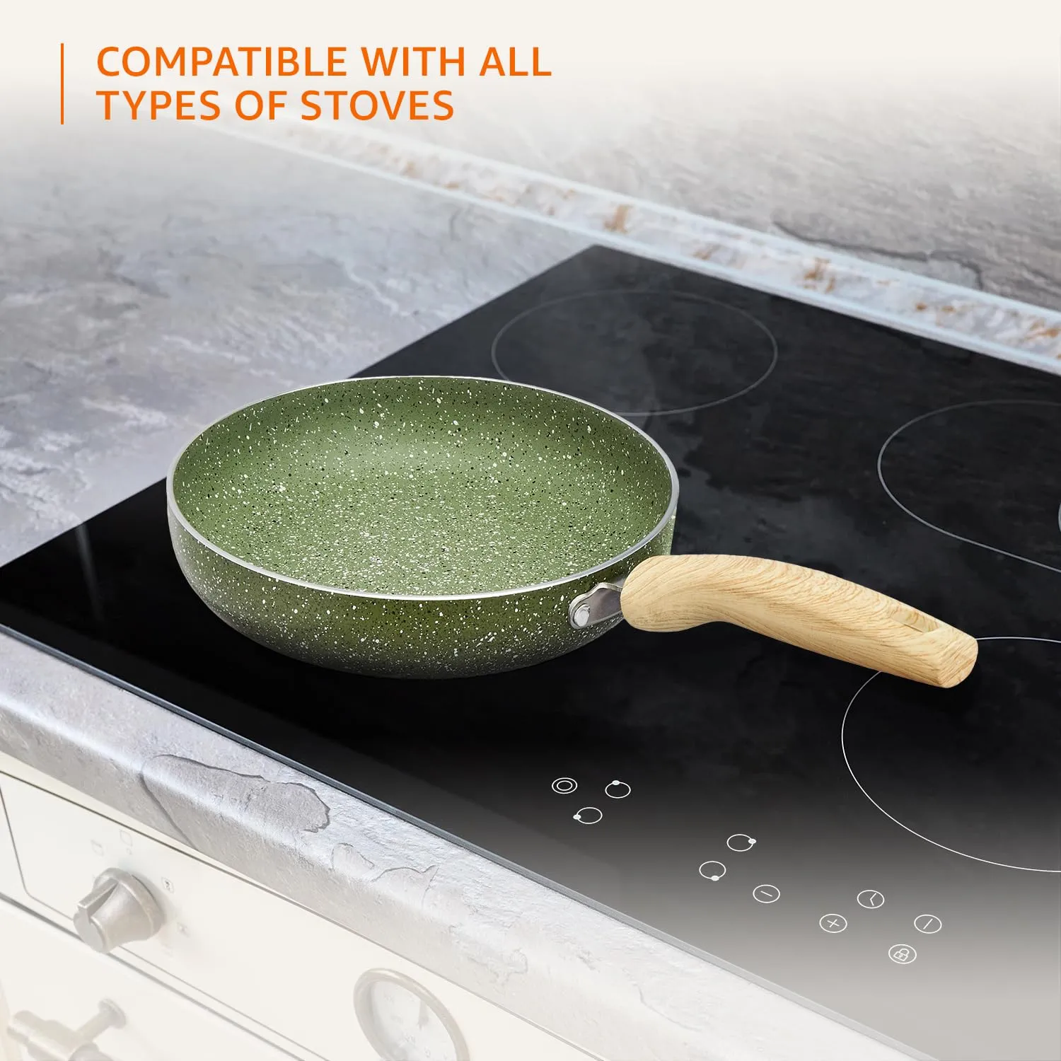 AM3907 Delizio Green Granite Coating Fry Pan 26Cm