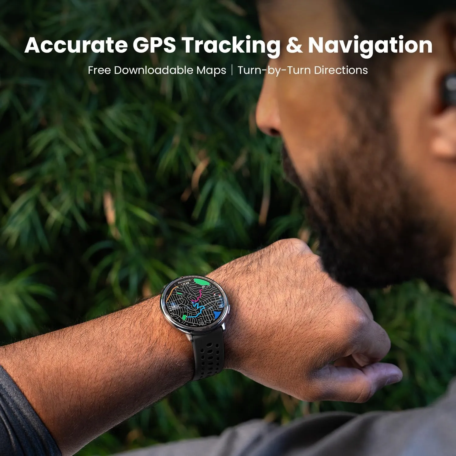 Amazfit Active 2 Smart Watch 44mm, GPS Maps with Direction, Fitness Tracker, 10 Day Battery, Sleep Monitor, 160  Sport Modes, Water Resistant, for Android & Apple iPhone, Black Silicone