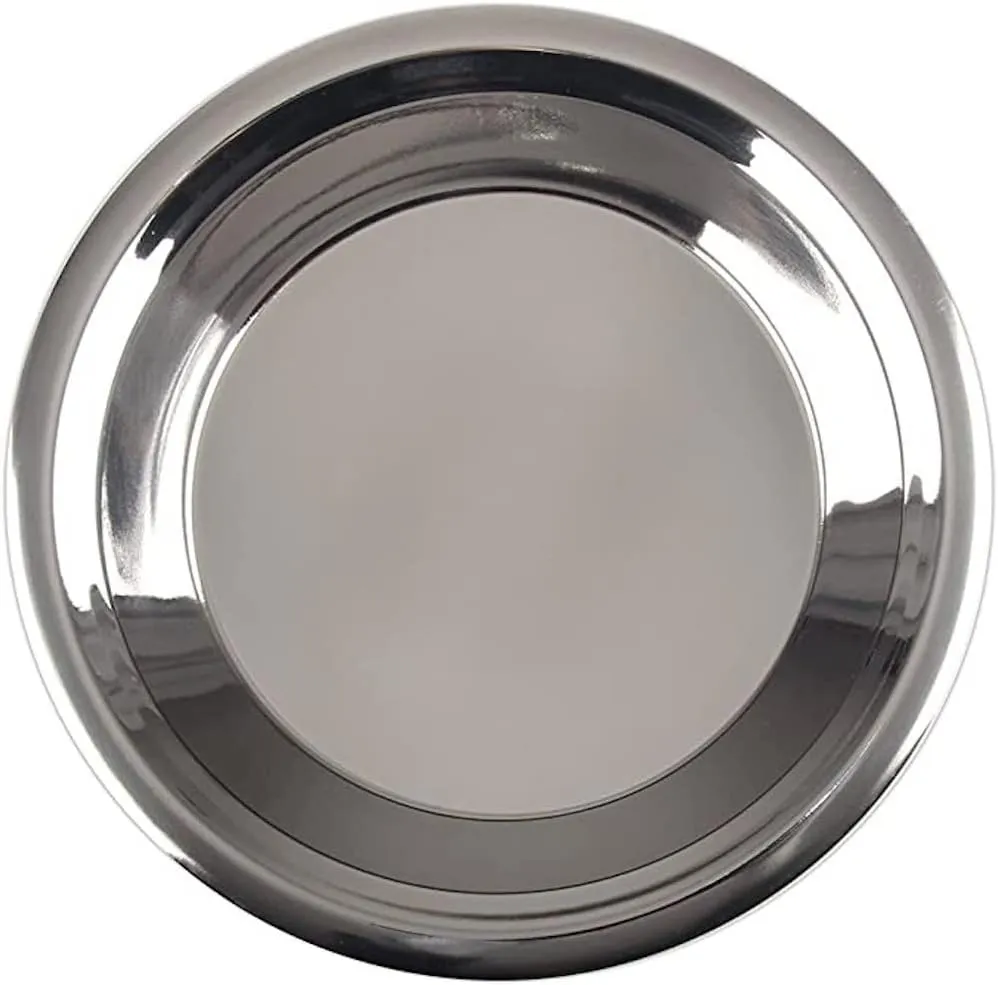 AnNafi Stainless Steel Pie Dish 16 Inch Metal | Indian Parat Parant Pie Plate Dough Maker Atta Mixer Kneader | Deep Kneading Plate Kitchen-Dining Utensils | Tart, Quiche & Pizza Pans