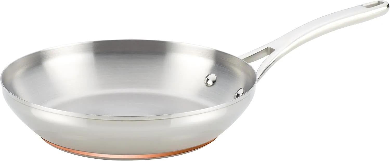 Anolon Nouvelle Stainless Stainless Steel Frying Pan / Fry Pan / Stainless Steel Skillet - 8 Inch, Silver,77270