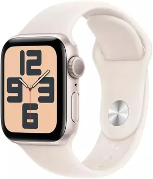 Apple Watch SE (2nd Gen) [GPS 40mm] Smartwatch with Starlight Aluminium Case with Starlight Sport Band S/M. Fitness and Sleep Trackers, Crash Detection, Heart Rate Monitor, Retina Display (Renewed)