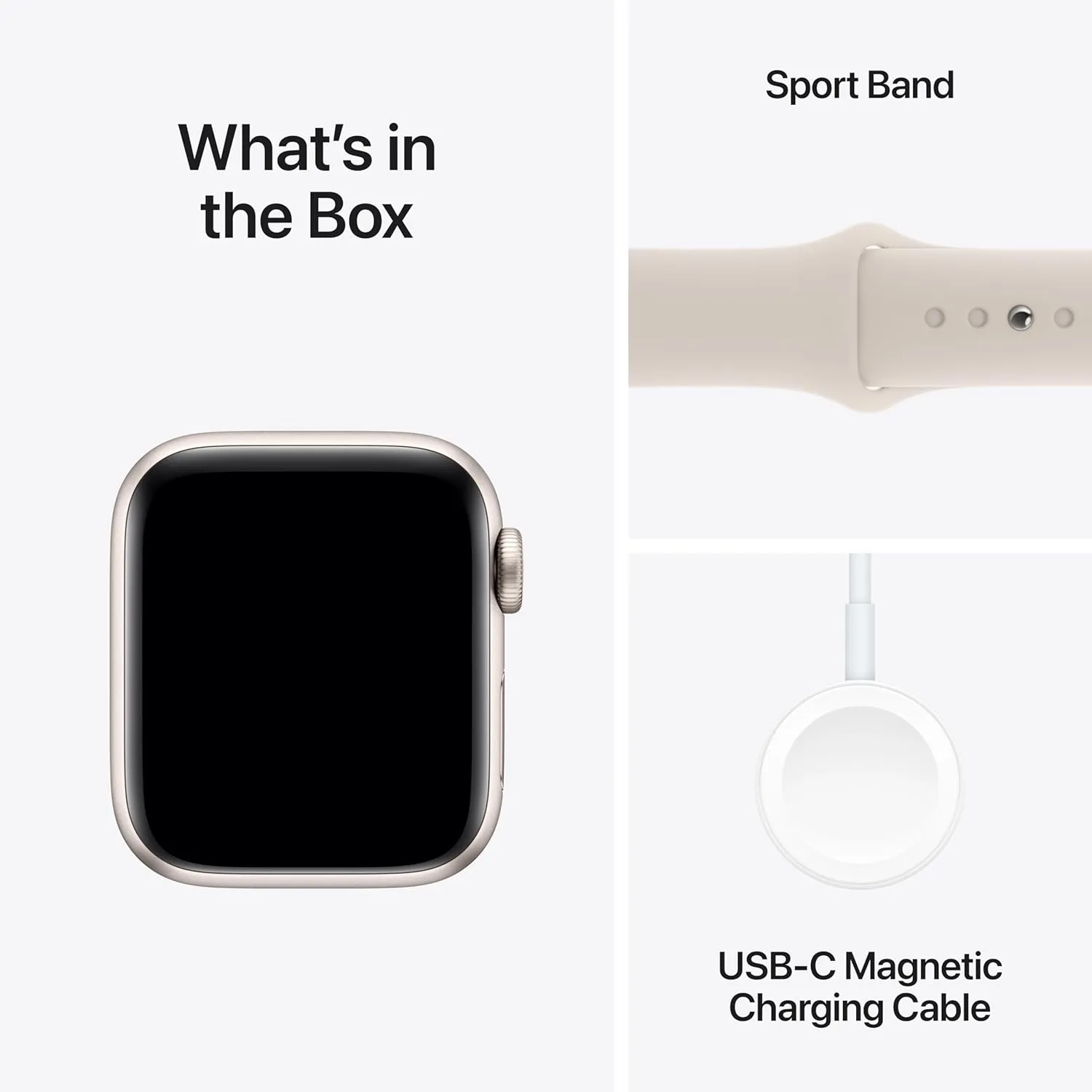 Apple Watch SE (2nd Gen) (GPS, 40mm) Starlight Aluminum Case with Starlight Sport Band, S/M (Renewed)