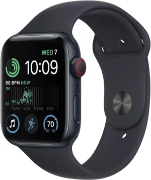Apple Watch SE (2nd Gen) (GPS   Cellular, 40mm) - Midnight Aluminum Case with Midnight Sport Band, M/L (Renewed)
