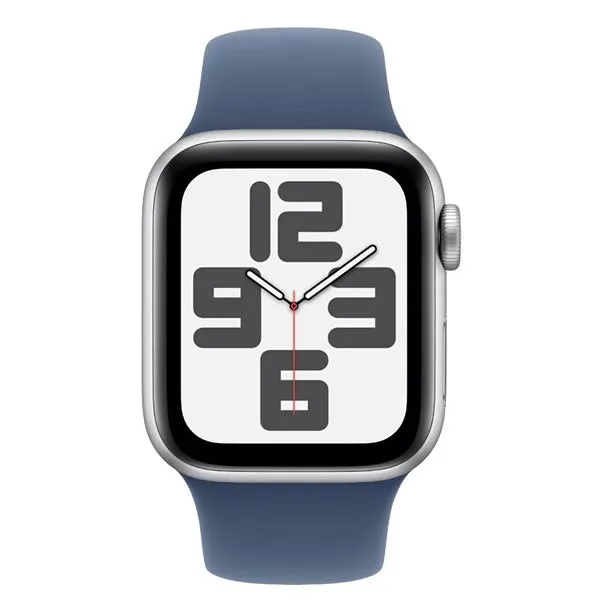 Apple Watch SE GPS 40mm Silver Aluminium Case with Denim Sport Band - S/M