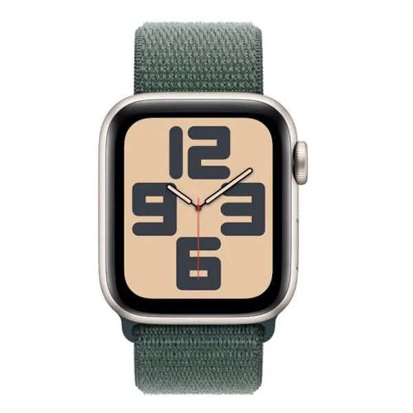 Apple Watch SE GPS 40mm Starlight Aluminium Case with Lake Green Sport Loop