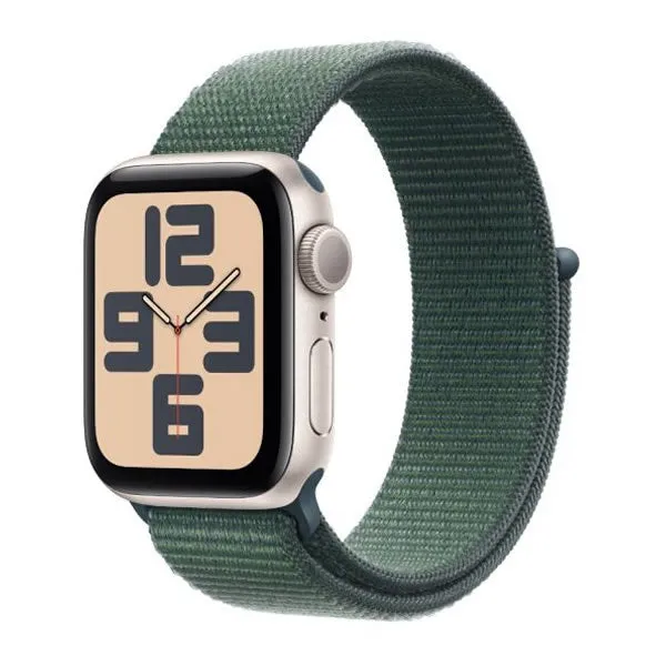 Apple Watch SE GPS 40mm Starlight Aluminium Case with Lake Green Sport Loop