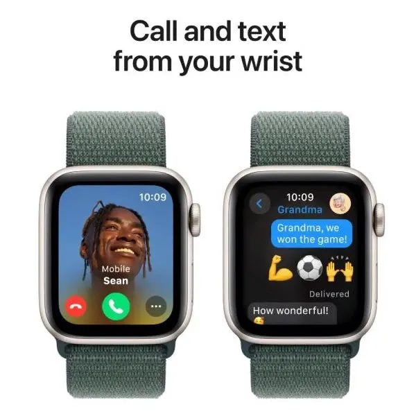Apple Watch SE GPS 40mm Starlight Aluminium Case with Lake Green Sport Loop