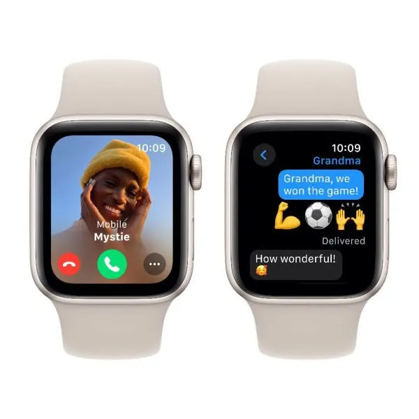 Apple Watch SE GPS 44mm Starlight Aluminium Case with Starlight Sport Band - M/L