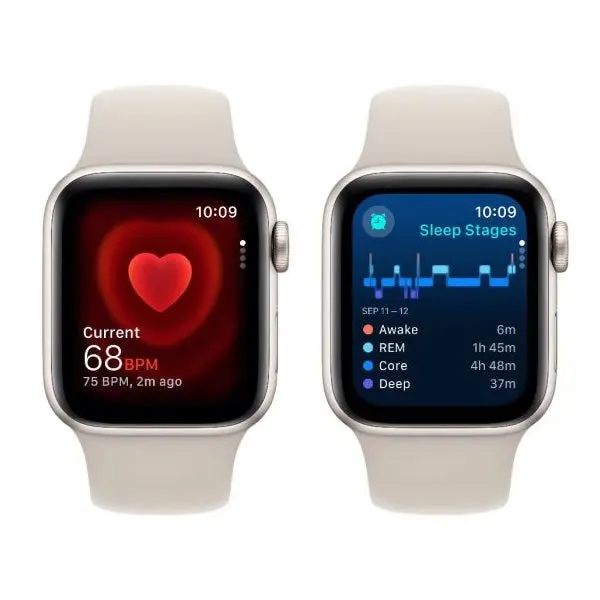 Apple Watch SE GPS 44mm Starlight Aluminium Case with Starlight Sport Band - M/L