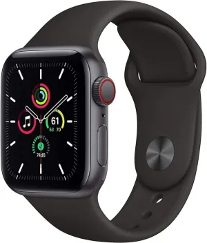 Apple Watch SE (GPS   Cellular, 40mm) - Space Gray Aluminum Case with Black Sport Band (Renewed)
