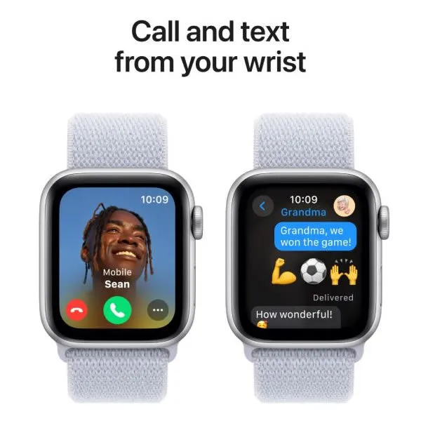 Apple Watch SE GPS   Cellular 44mm Silver Aluminium Case with Blue Cloud Sport Loop