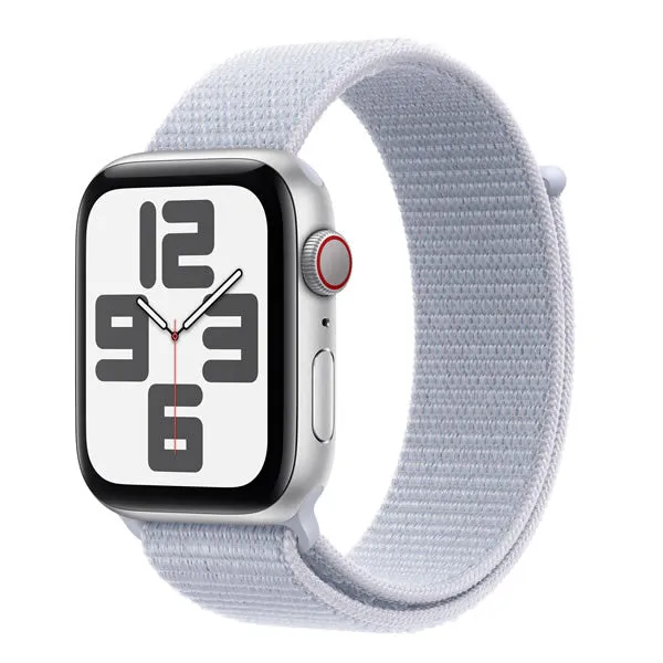 Apple Watch SE GPS   Cellular 44mm Silver Aluminium Case with Blue Cloud Sport Loop