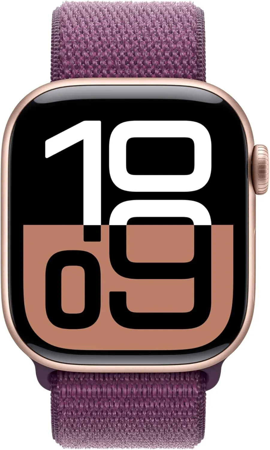 Apple Watch Series 10 [GPS 42mm case] Smartwatch with Rose Gold Aluminium Case with Plum Sport Loop. Fitness Tracker, ECG App, Always-On Retina Display, Carbon Neutral
