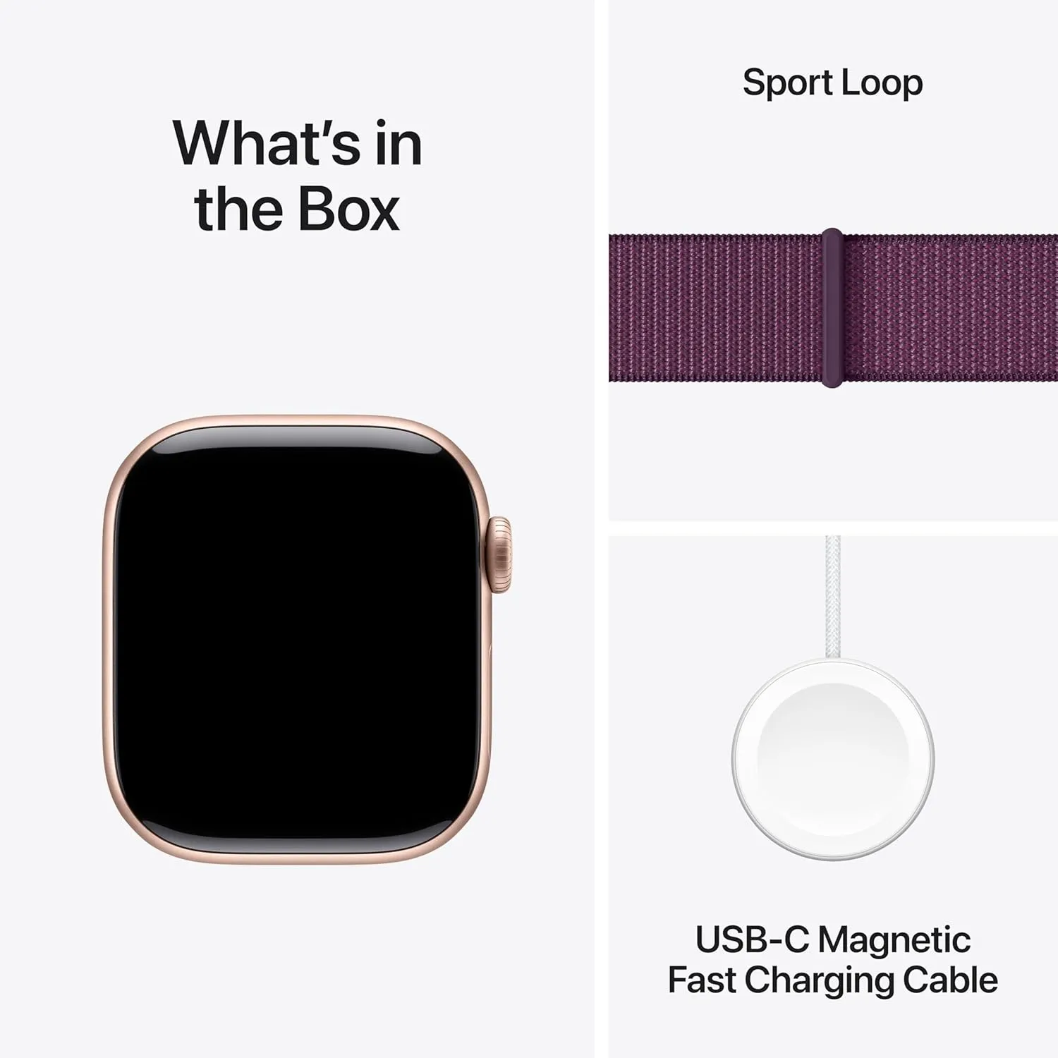 Apple Watch Series 10 [GPS 42mm case] Smartwatch with Rose Gold Aluminium Case with Plum Sport Loop. Fitness Tracker, ECG App, Always-On Retina Display, Carbon Neutral