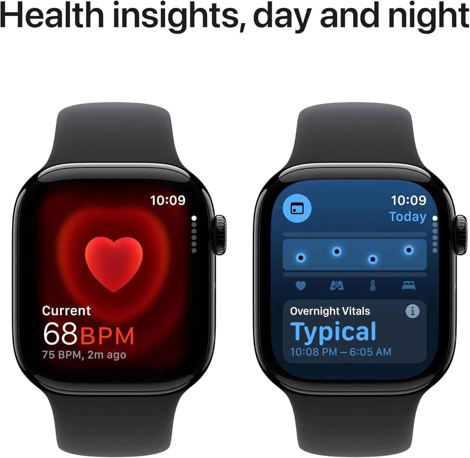 Apple Watch Series 10 [GPS 42mm] with Jet Black Aluminium Case with Black Sport Band - S/M. Fitness Tracker, ECG App, Always-On Retina Display, Water Resistant with AppleCare  (2-Years)
