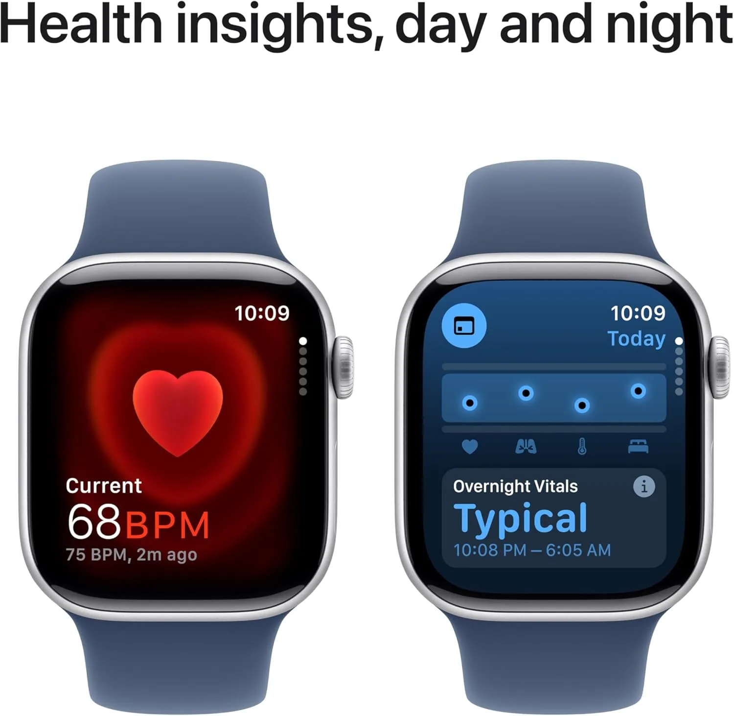 Apple Watch Series 10 [GPS   Cellular 42mm case] Smartwatch with Silver Aluminium Case with Denim Sport Band - S/M. Fitness Tracker, ECG App, Always-On Retina Display, Water Resistant