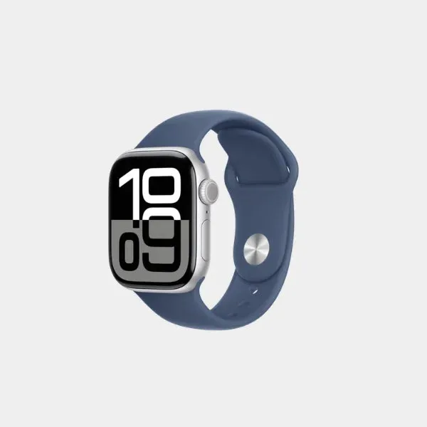 Apple Watch Series 10 GPS   Cellular 42mm Silver Aluminium Case with Denim Sport Band - M/L