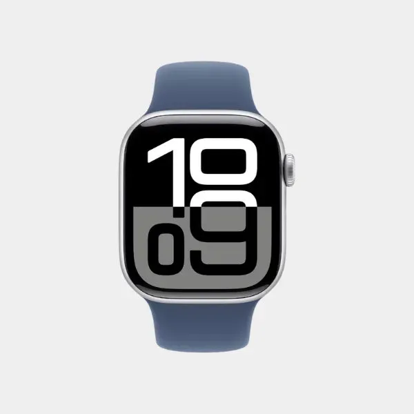 Apple Watch Series 10 GPS   Cellular 42mm Silver Aluminium Case with Denim Sport Band - M/L