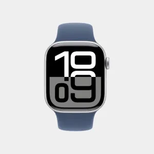 Apple Watch Series 10 GPS   Cellular 42mm Silver Aluminium Case with Denim Sport Band - M/L