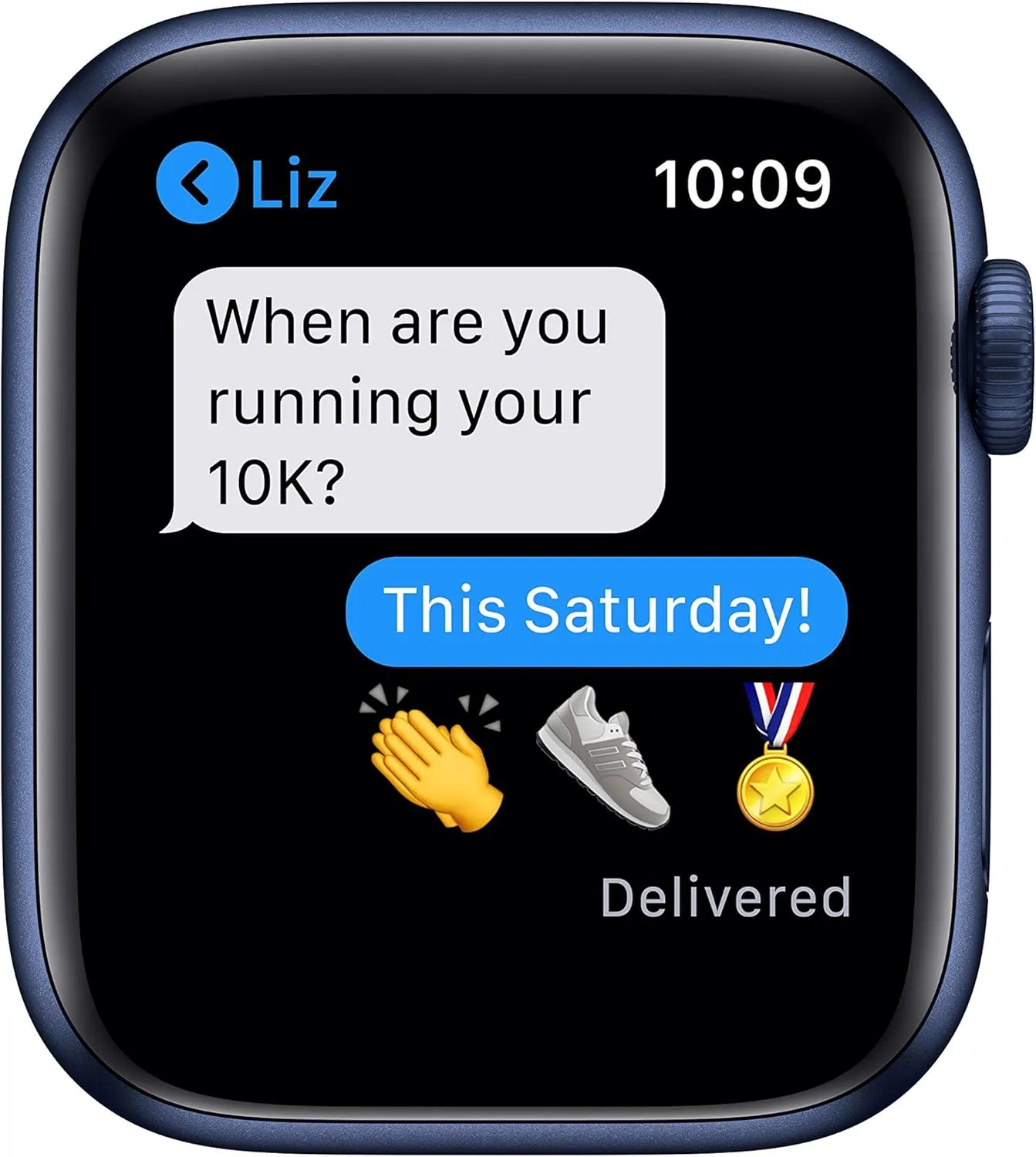 Apple Watch Series 6 (GPS, 44mm) - Blue Aluminum Case with Deep Navy Sport Band (Renewed)