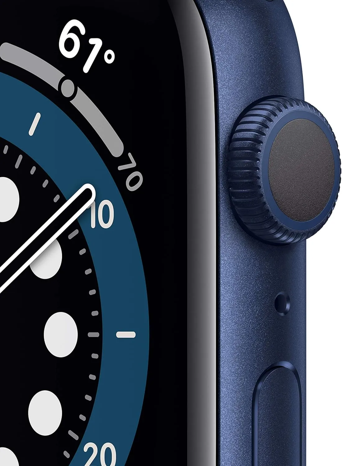 Apple Watch Series 6 (GPS, 44mm) - Blue Aluminum Case with Deep Navy Sport Band (Renewed)