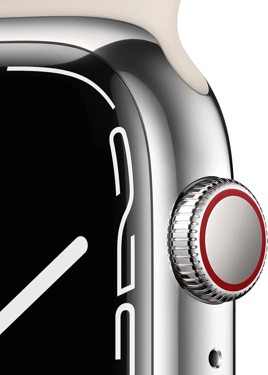 Apple Watch Series 7 (GPS   Cellular, 41mm) Starlight Aluminum Case with Starlight Sport Band, Regular (Renewed)
