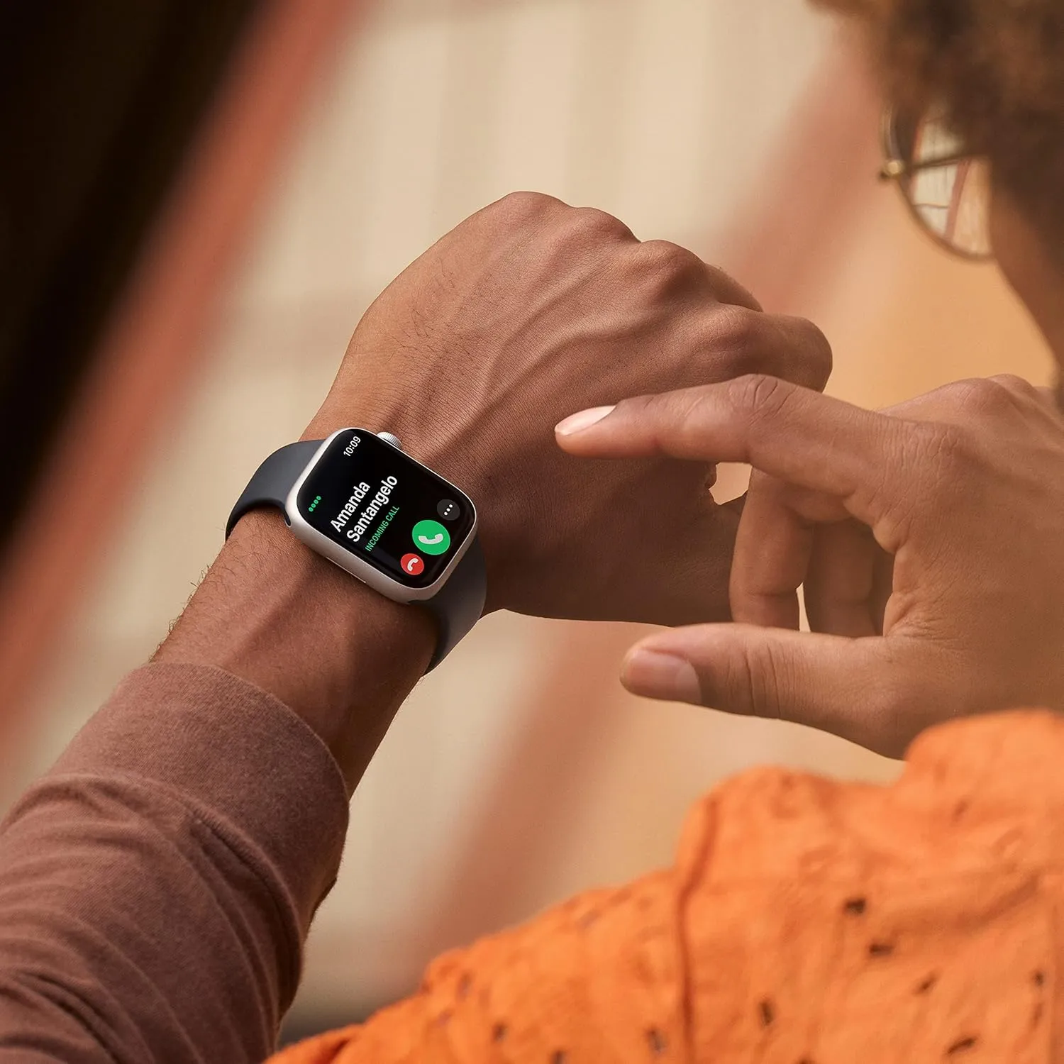 Apple Watch Series 8 (GPS   Cellular, 41MM) - Midnight Aluminum Case with Midnight M/L Sport Band (Renewed Premium)