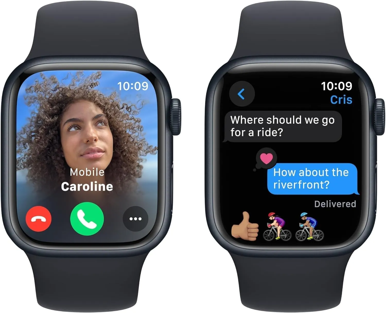 Apple Watch Series 9 [GPS, 41mm] - Midnight Aluminum Case with Midnight Sport Band S/M (Renewed Premium)