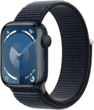 Apple Watch Series 9 [GPS, 41mm] - Midnight Aluminum Case with Midnight Sport Loop, One Size (Renewed Premium)