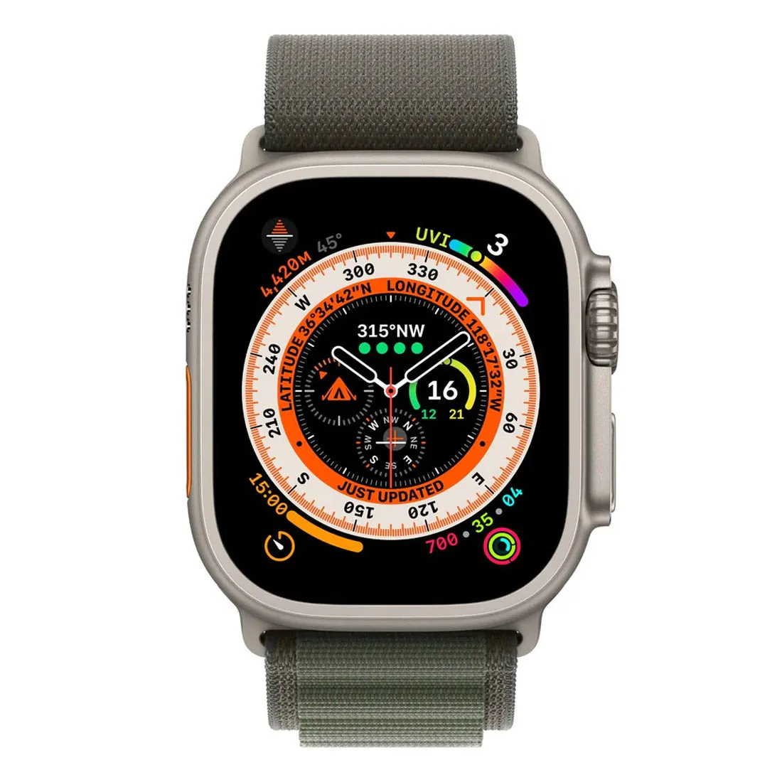 Apple Watch Ultra 49mm Titanium Case GPS   Cellular with Green Alpine Loop - Refurbished (Grade-A)
