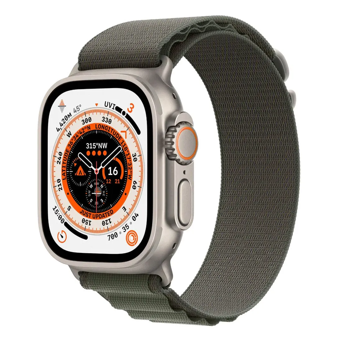 Apple Watch Ultra 49mm Titanium Case GPS   Cellular with Green Alpine Loop - Refurbished (Grade-A)