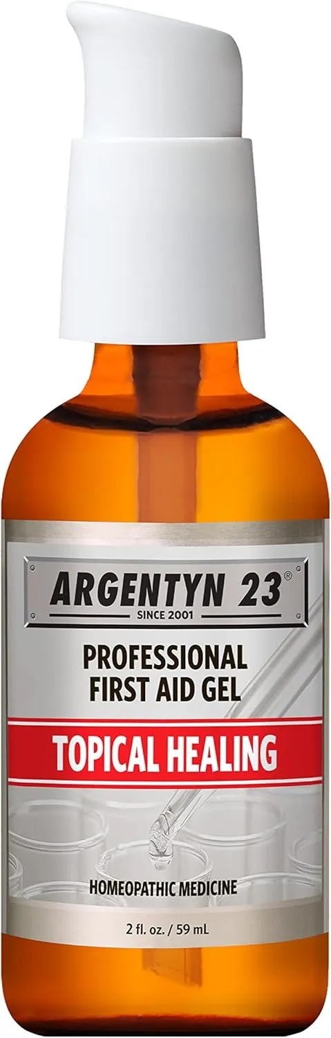 Argentyn 23 Professional Silver First Aid Gel, Topical Healing Homeopathic Medicine, 2oz Pump